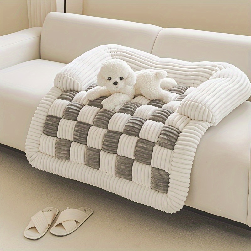 Plaid Pet Bed Mat , Super Soft - Pet Beds 评论和价格
